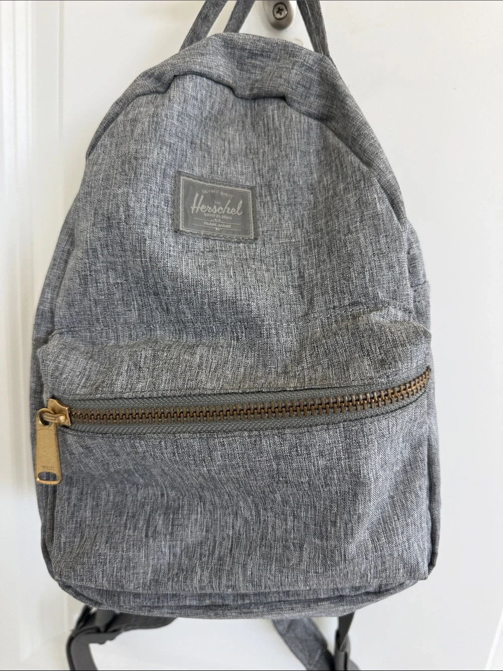 Herschel Supply Company Gray Textured Mini Backpack with Brass Zipper